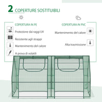 Easycomfort Serra per Piante Orto con 2 Coperture in PE e PVC, Struttura in Acciaio - Verde 180x90x90cm