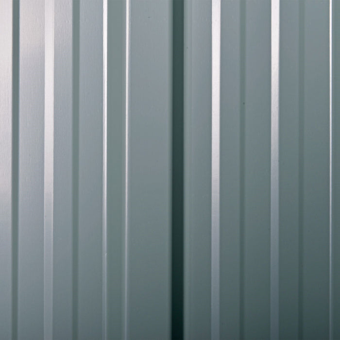 EASYCOMFORT  Casetta da Giardino Porta Utensili in Lamiera di Acciaio, Capanno da Giardino in Acciaio con Porte Scorrevoli, 236x174x190cm, Grigio