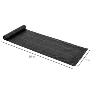 EasyComfort Telo Nero Pacciamatura 50x2m per Orto, Serra, Giardino Drenante e Traspirante con Quadrettatura