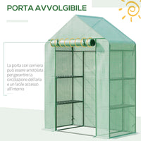 Easycomfort Serra da Giardino in Acciaio e Plastica PE con 4 Ripiani, Funi e Picchetti, 141x72x191 cm, Verde