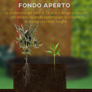 EasyComfort Letto per Orto Rialzato in HDPE, Fioriera da Esterno Rotonda, Φ123x21cm, Marrone