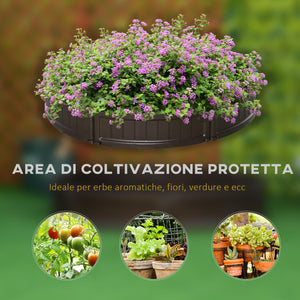 EasyComfort Letto per Orto Rialzato in HDPE, Fioriera da Esterno Rotonda, Φ123x21cm, Marrone