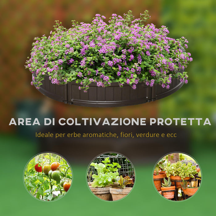 EasyComfort Letto per Orto Rialzato in HDPE, Fioriera da Esterno Rotonda, Φ123x21cm, Marrone