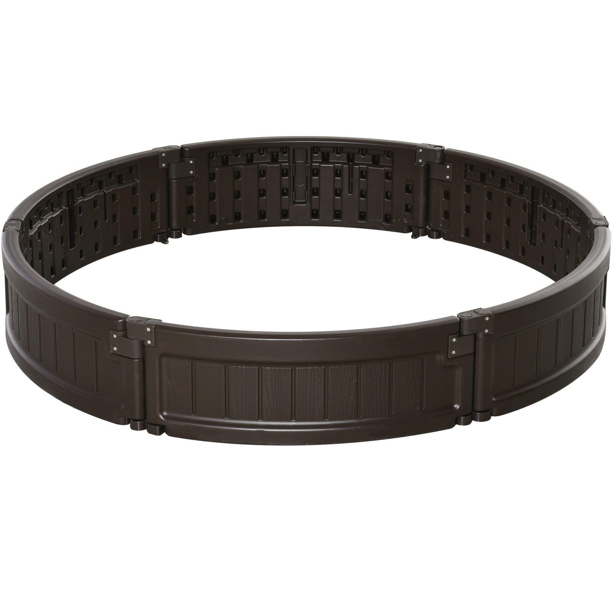 EasyComfort Letto per Orto Rialzato in HDPE, Fioriera da Esterno Rotonda, Φ123x21cm, Marrone