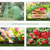 Easycomfort Serra a Tunnel con Porta Avvolgibile e Finestre, Copertura PE e Struttura in Acciaio, 1.5x3x2m, Verde