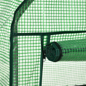 EasyComfort Mini Serra da Giardino con 2 Ripiani in Metallo e Copertura in PE, 69x49x92cm, Verde