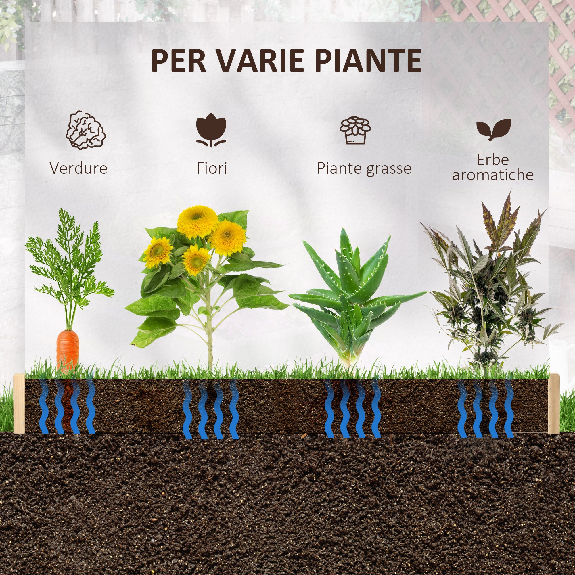 Easycomfort Letto per Orto e Giardino in Legno di Abete, Montaggio Senza Viti, 100x100x16cm