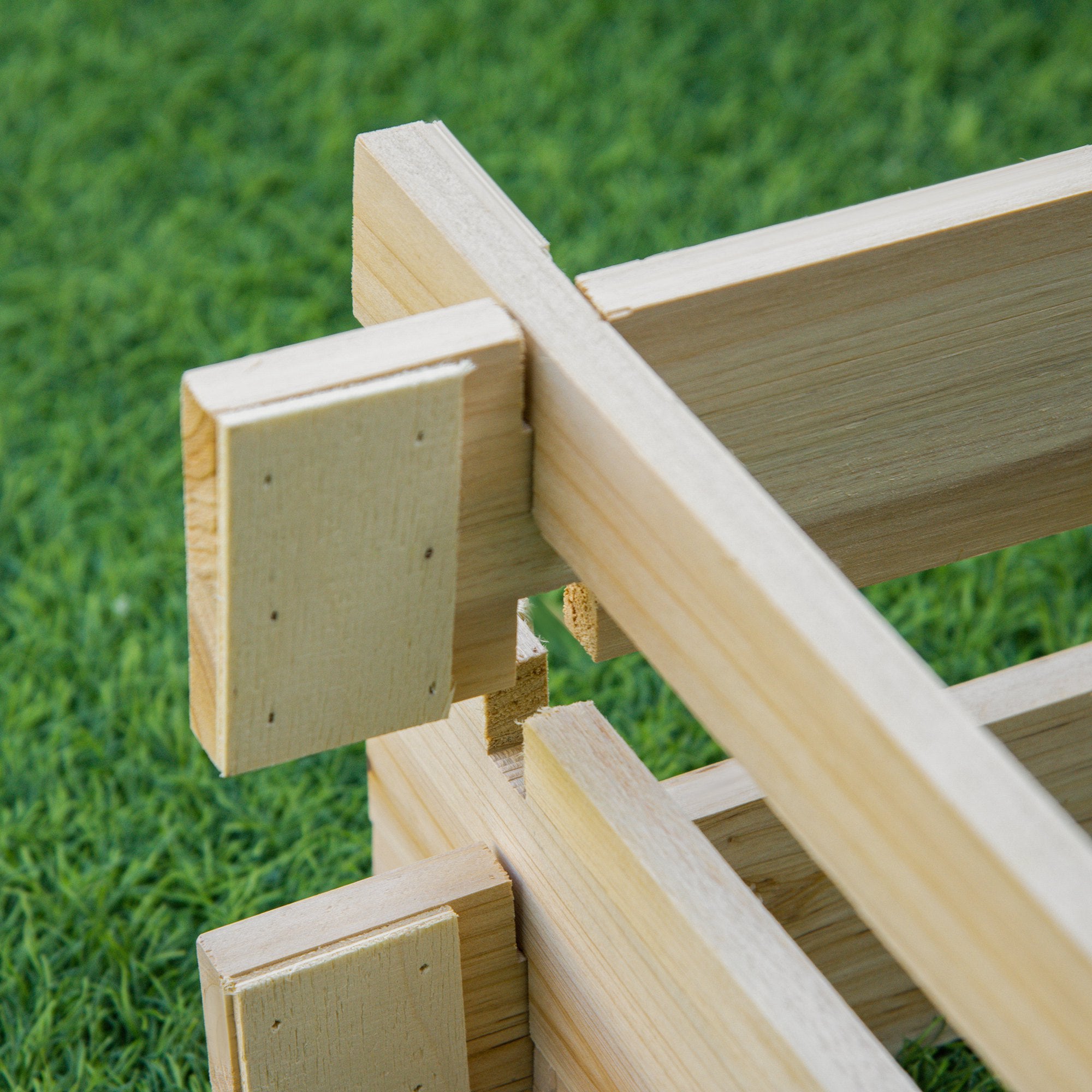 Easycomfort Letto per Orto e Giardino in Legno di Abete, Montaggio Senza Viti, 100x100x16cm