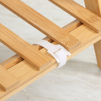 Easycomfort Fioriera da Esterno a 3 Livelli in Bambù con Design Rialzato e Pieghevole, 98x37x96.5 cm, color Legno