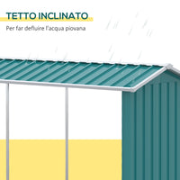 Easycomfort Legnaia con Struttura in Acciaio Galvanizzato e Base rialzata, 240x 86x160cm, Verde