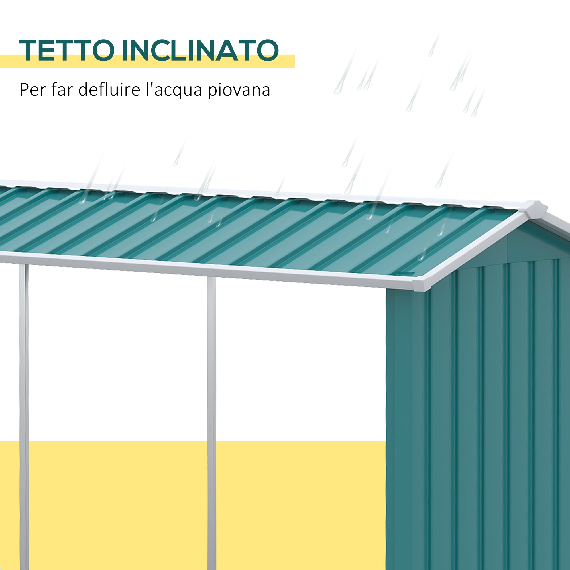 Easycomfort Legnaia con Struttura in Acciaio Galvanizzato e Base rialzata, 240x 86x160cm, Verde