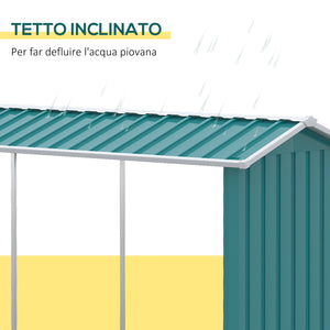 Easycomfort Legnaia con Struttura in Acciaio Galvanizzato e Base rialzata, 240x 86x160cm, Verde