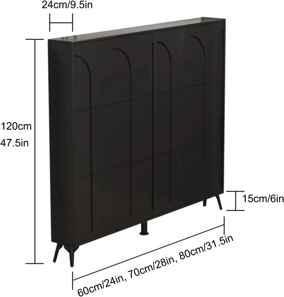 scarpiera Scarpiera con Ante - Organizzatore Sottile e Indipendente, Ideale per Ingresso, corridoio, Armadio e Soggiorno - 3 Scomparti ribaltabili - Dimensioni 80 cm (31,5 Pollici)