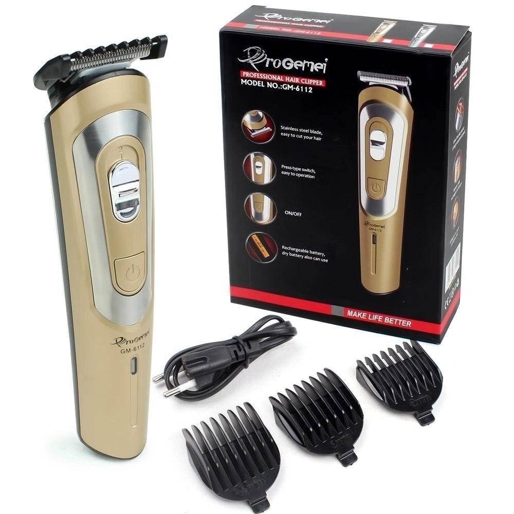 Trade Shop - Tagliacapelli A Batteria Gm-6112 Rasoio Ricaricabile Professionale Trimmer Barba -