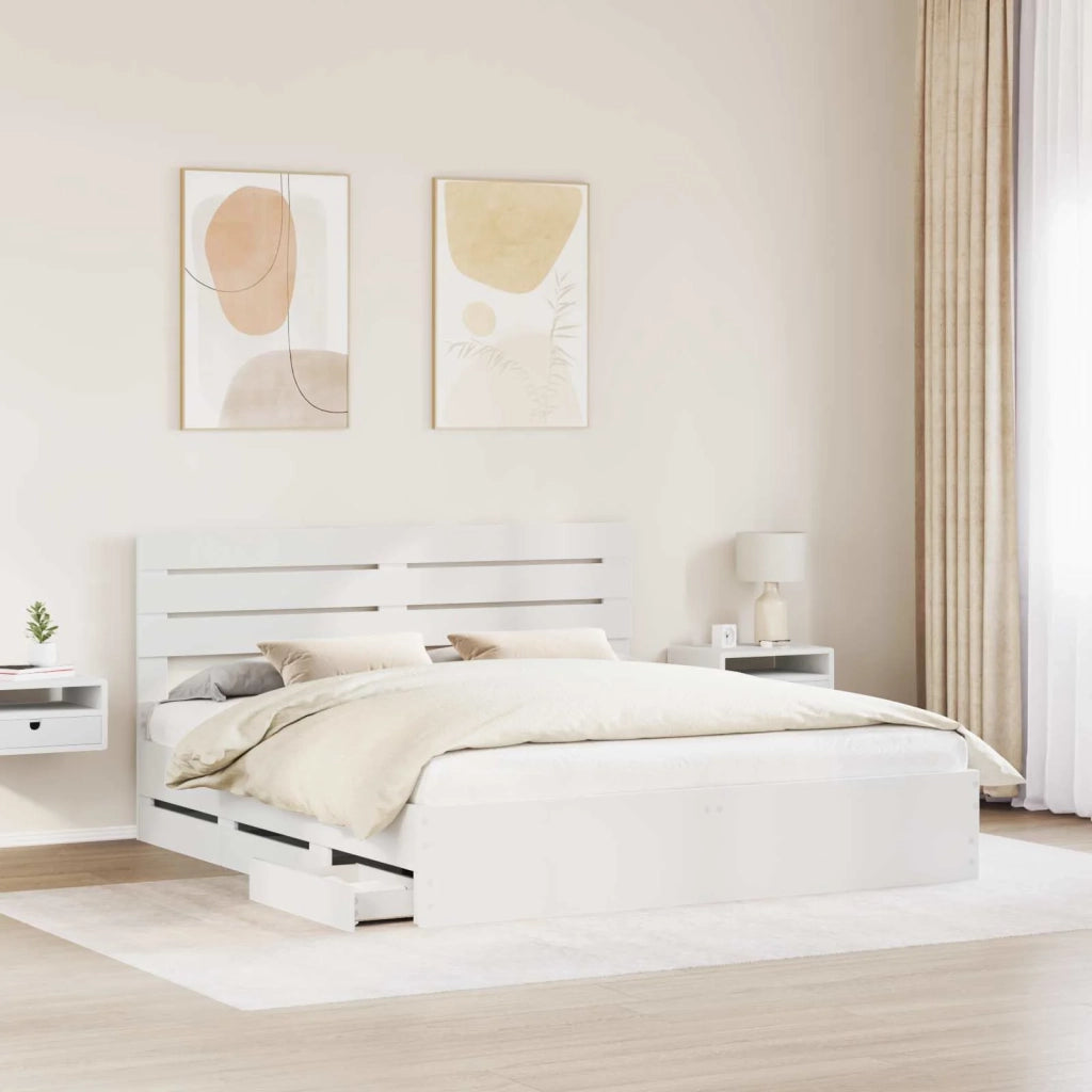 Struttura del letto Bianco 200 x 200 cm Legno Ingegnerizzato 3411479