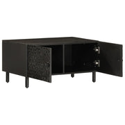 Tavolino da Salotto-Tavolino da soggiorno-Tavolo Nero 80x50x40 cm in Legno Massello di Mango 244293