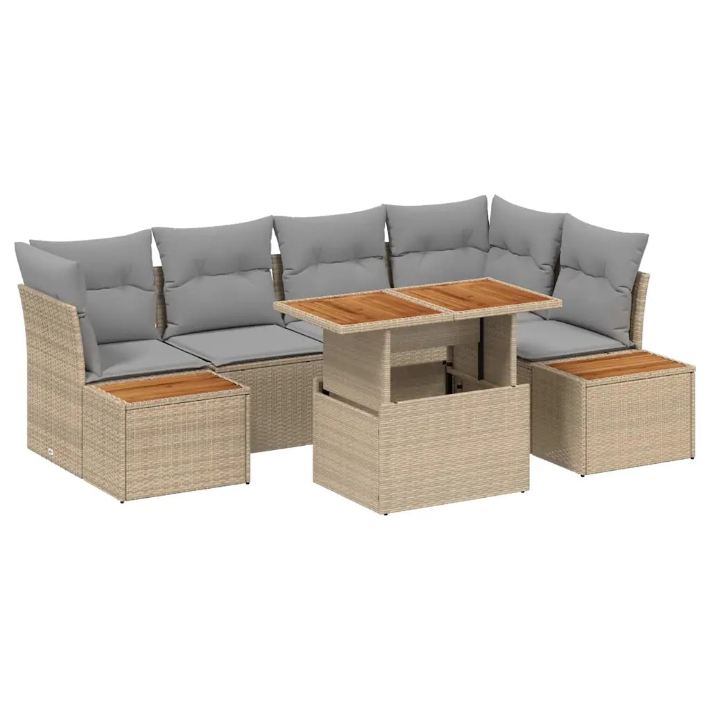 Set Divano da Giardino 10 pcs Beige Poly Rattan 3358839