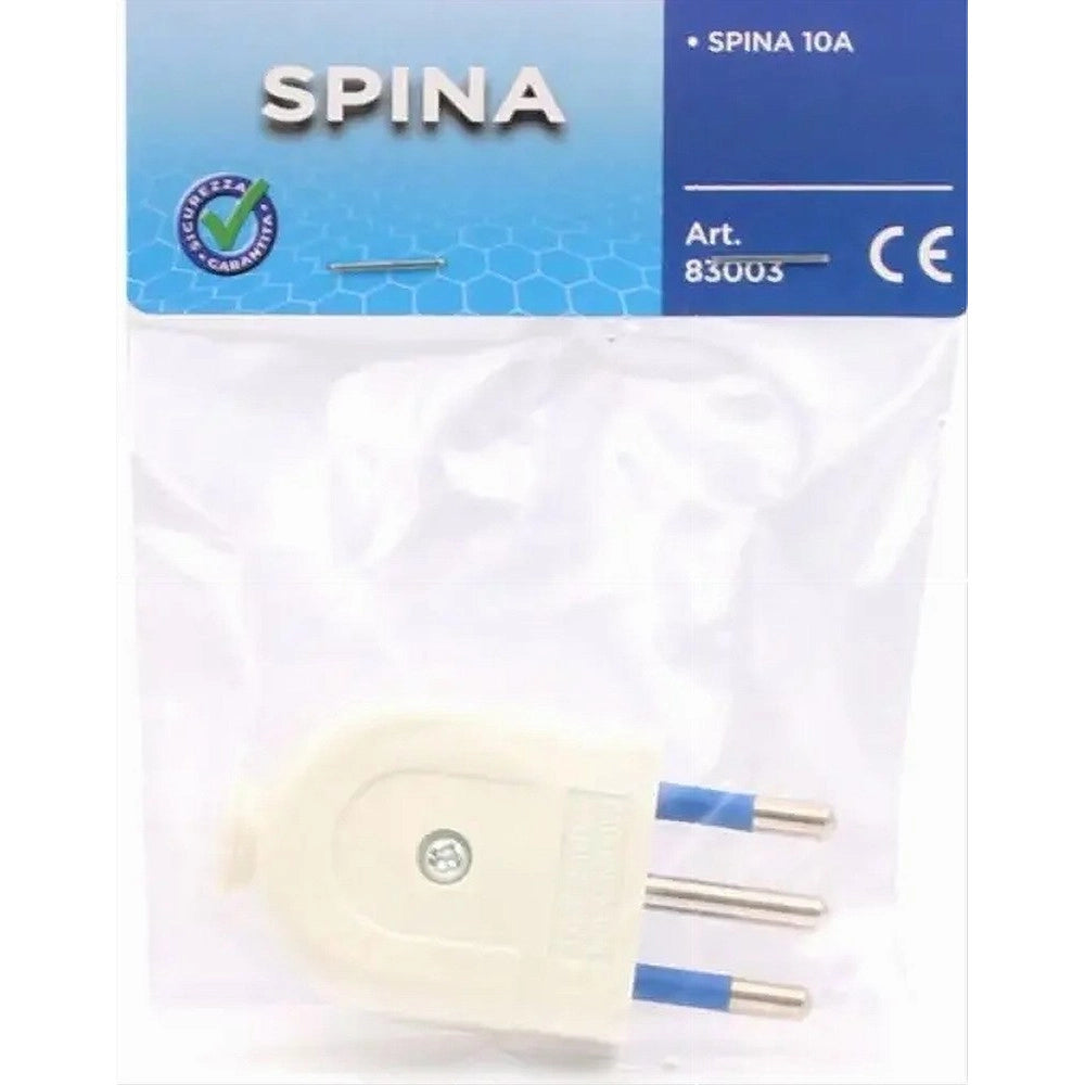 Trade Shop - Spina S11 10a 2p+t Elettrica Piatta Salvaspazio Bianca Dritta 250v Max 1500w 83003 -