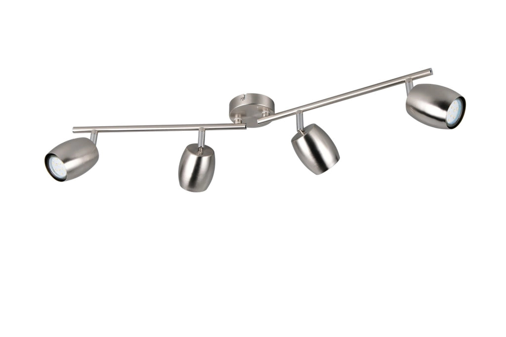 Plafoniera a binario 4xGU10 argento metallo NANCY RL