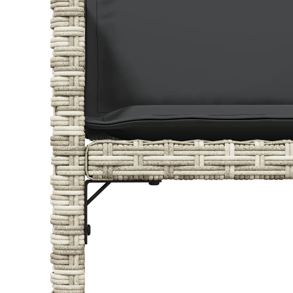 Sedie da Giardino con Cuscini 4 pz | Sedie da Esterno Grigio Chiaro in Polyrattan