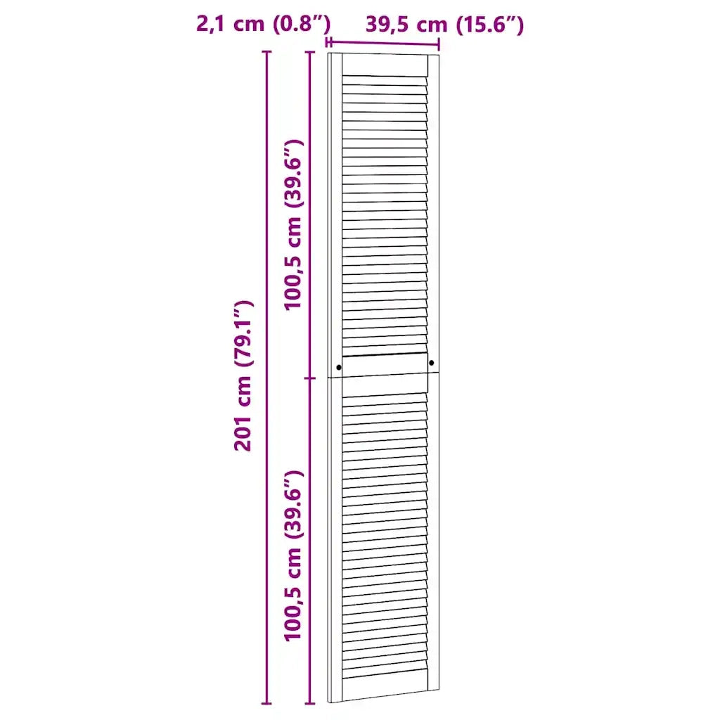 vidaXL Porta per Armadio Altro con porta Marrone 201 x 39.5 x 2.1 cm