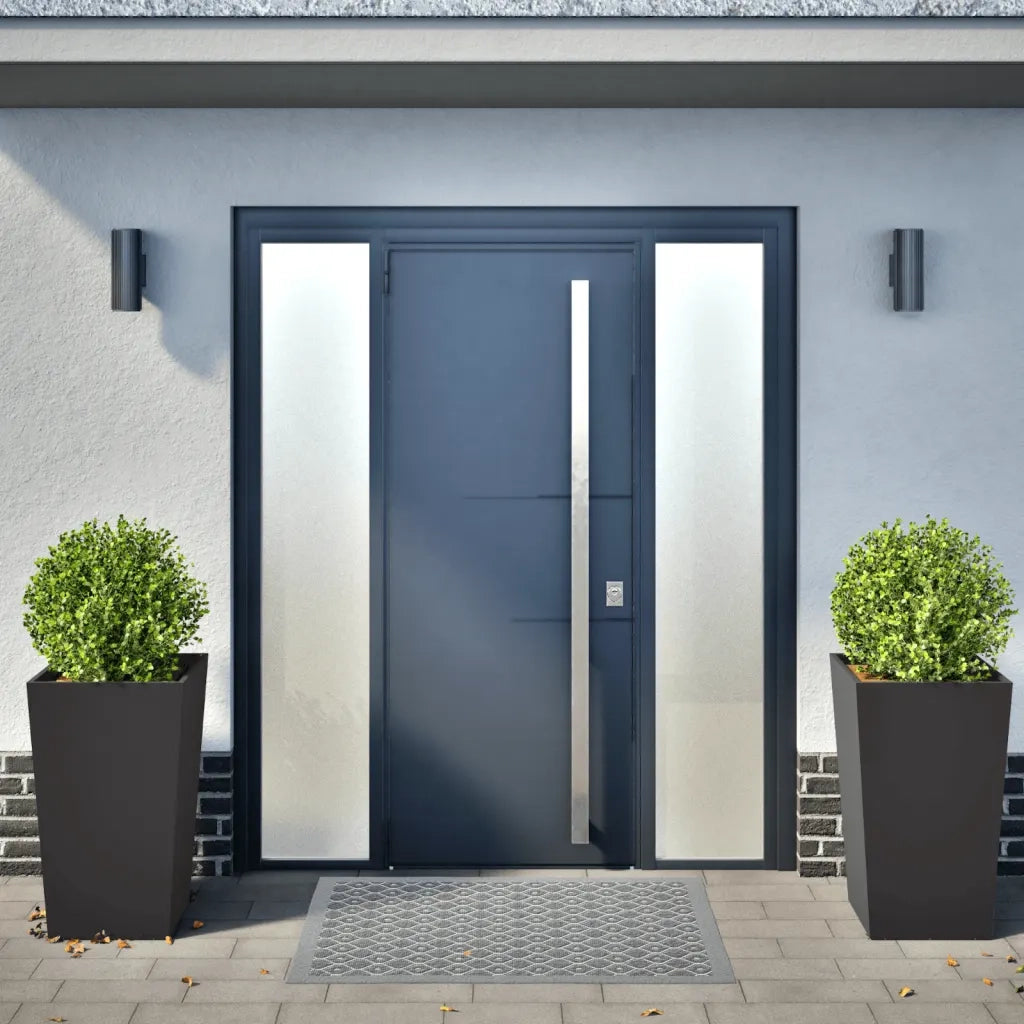 2 pz Fioriere | Cassetta per fiori | Vaso da Giardino Nere 45x45x75 cm in Acciaio