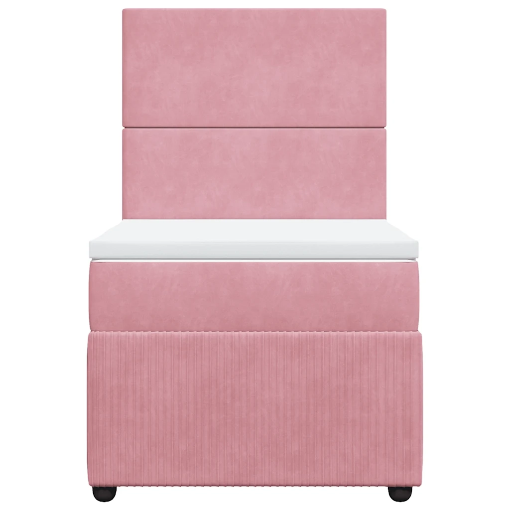 Giroletto a Molle con Materasso Rosa 80x200 cm in Velluto