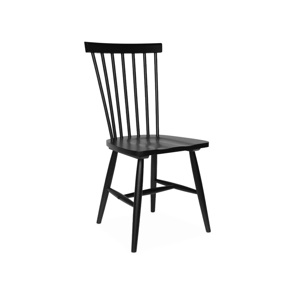 Set 2 sedie da pranzo in legno, impilabili stile vintage, nero
