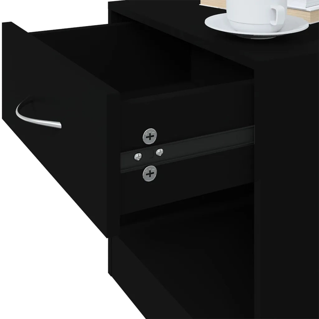 Comodini 2 pz con Cassetto Neri cod mxl 30721