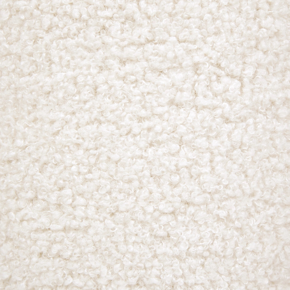 Pouf moderno rotondo in tessuto boucle bianco sporco moderno contemporaneo camera da letto soggiorno