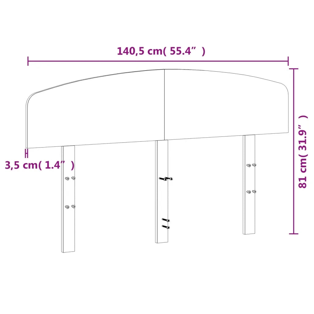 Testiera | Testata Marrone Cera 135 cm in Legno Massello di Pino