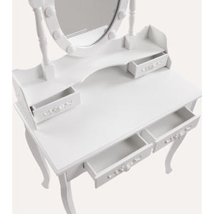 Toeletta Beauty con sgabello e luci LED