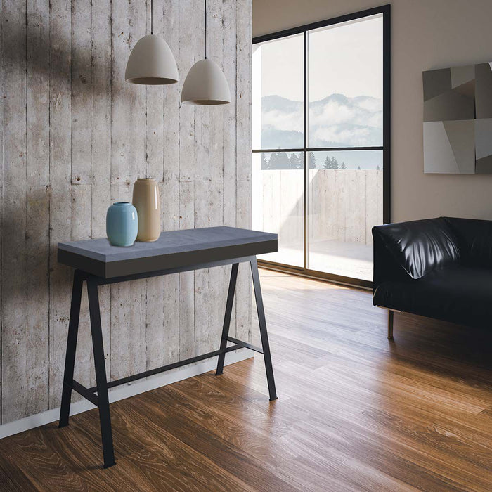 Consolle Allungabile 90-300x40x77 cm in Nobilitato Grigio