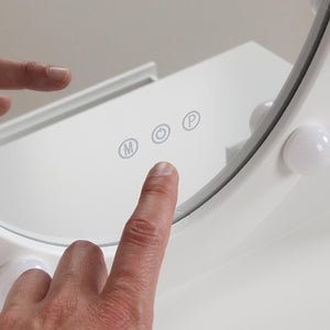 Toeletta Beauty con sgabello e luci LED