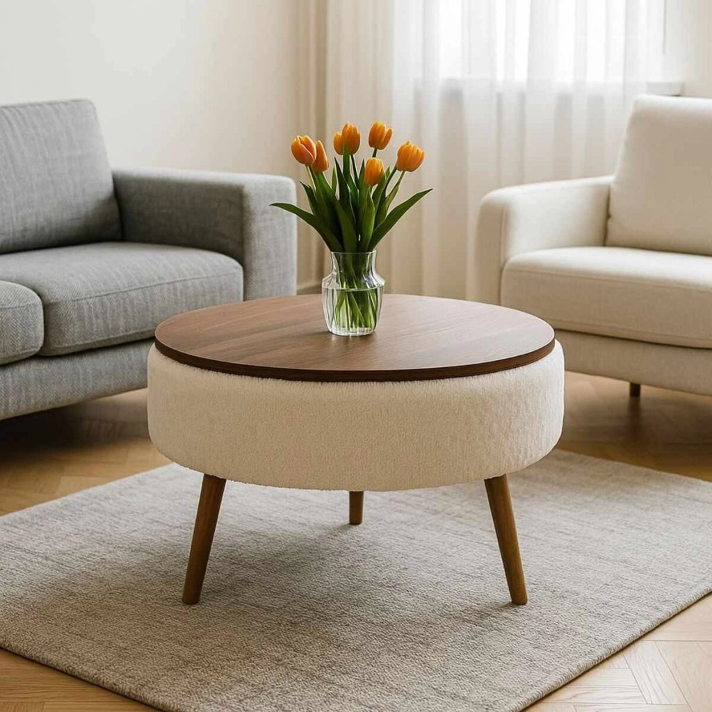 Tavolino "Noya Round" - 60 x 60 x 44 cm - Bianco