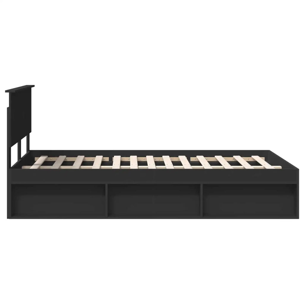 Struttura del letto-Giroletto Nero 135 x 190 cm Legno multistrato 173770