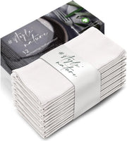Servetten di stoffa GOTS certificati - servetten di cotone duraturi in stoffa - set di servetten di stoffa da 12 pezzi - lavabili - servetten del 100% cotone biologico - ca. 45cm x 45cm (bianco crema)