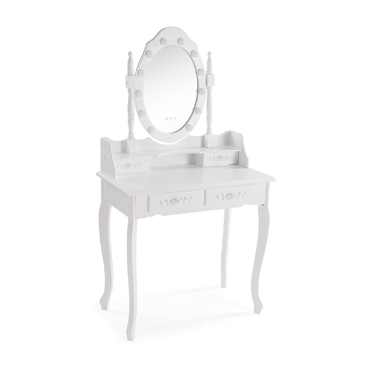 Toeletta Beauty con sgabello e luci LED