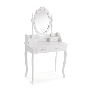 Toeletta Beauty con sgabello e luci LED