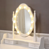 Toeletta Beauty con sgabello e luci LED