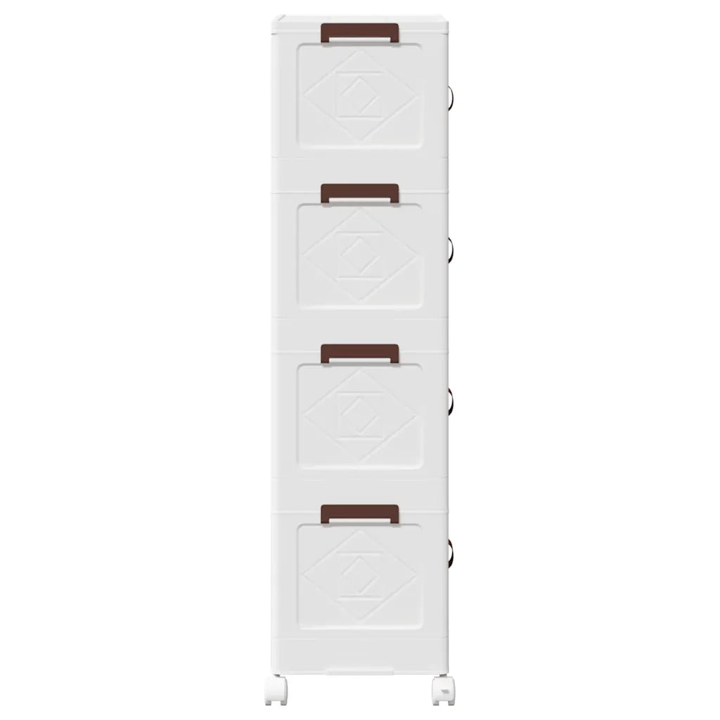 Scatola Portaoggetti con Ruote 4 Livelli 28 L 48x29,5x112,5 cm 4012371
