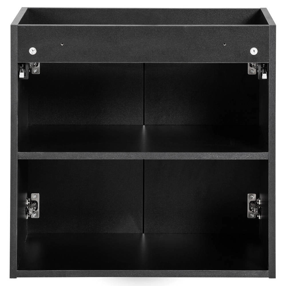 Armadio Pensile Sottolavabo NEWPORT con Lavandino 60x57x39 cm Nero [en.casa]