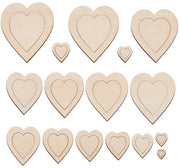 Serie di stencil in legno da 32 pezzi - forma a cuore - stencil riciclabili - decorazione per parete - progetti creativi - pittura e artigianato