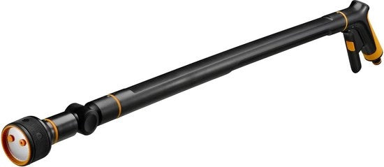 Gietstaaf con 3 funzioni, testa di spruzzo SoftGrip rotativa, regolazione di flusso con valvola di regolazione, misura universale, lunghezza: 74 cm, peso: 442 g, colore nero/arancione