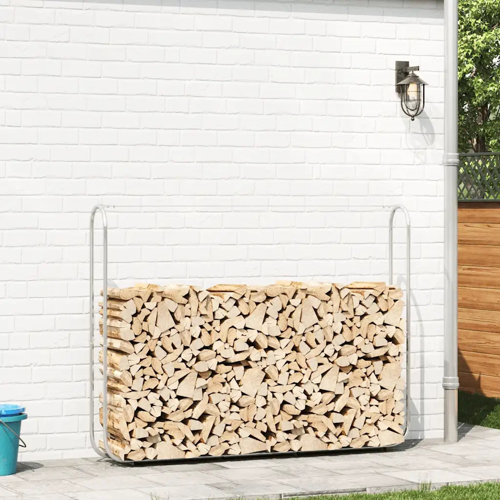 Rastrelliera per Legna 200x25x150 cm in Acciaio Zincato 4100705