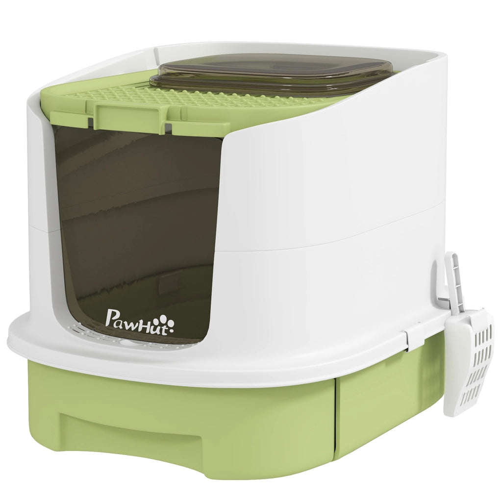 Casetta per Gatti ¨C zephmum ¨C Bianco e Verde 40.5x52.5x42.5 cm