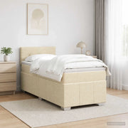 Letto box spring con materasso Crema 100 x 200 cm Tessuto 3452612