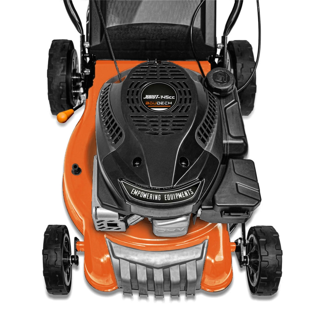 Tagliaerba semovente motore scoppio 145cc 3KW OHV 4 Tempi mulching pacciamatura ampiezza taglio 400mm.