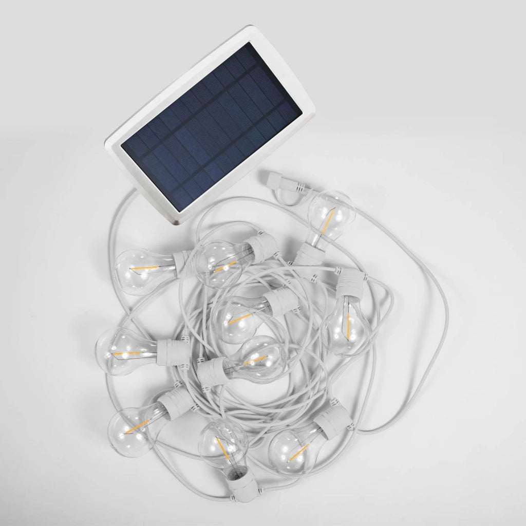 LÚZETE - GHIRLANDA SOLARE + BATTERIA RICARICABILE CAVO BIANCO ALLEGRA