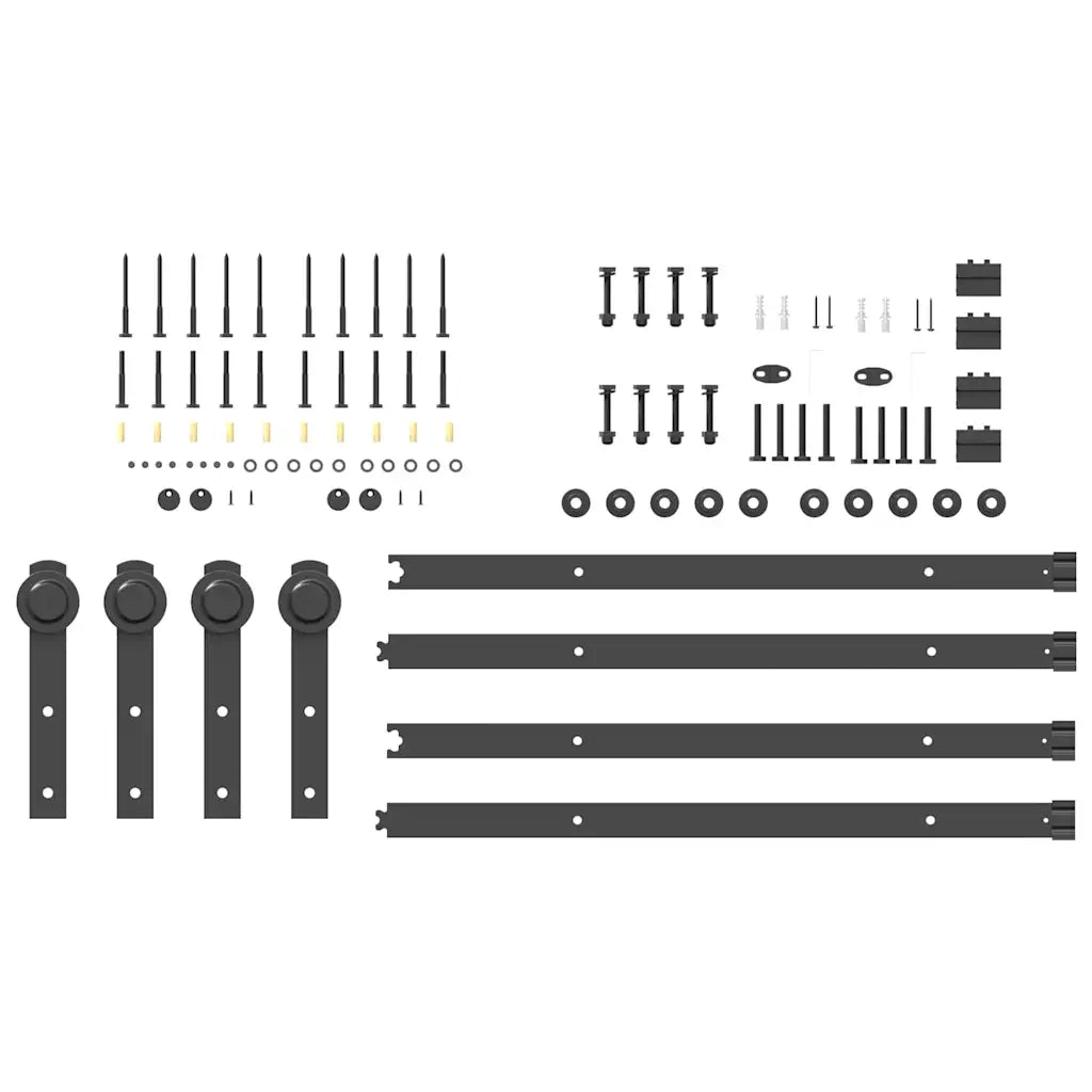 Kit di Binari per Porte Scorrevoli 305 cm Acciaio Nero CFW6552249